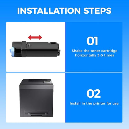 KingKJ 2130CN 2135CN Toner Cartridge Compatible Replacement for Dell 2130cn 2135cn 2130 2135 Printers 330-1436 T106C 330-1437 T107C 330-1433 T109C 330-1438 T108C Black Cyan Magenta Yellow 4-Pack