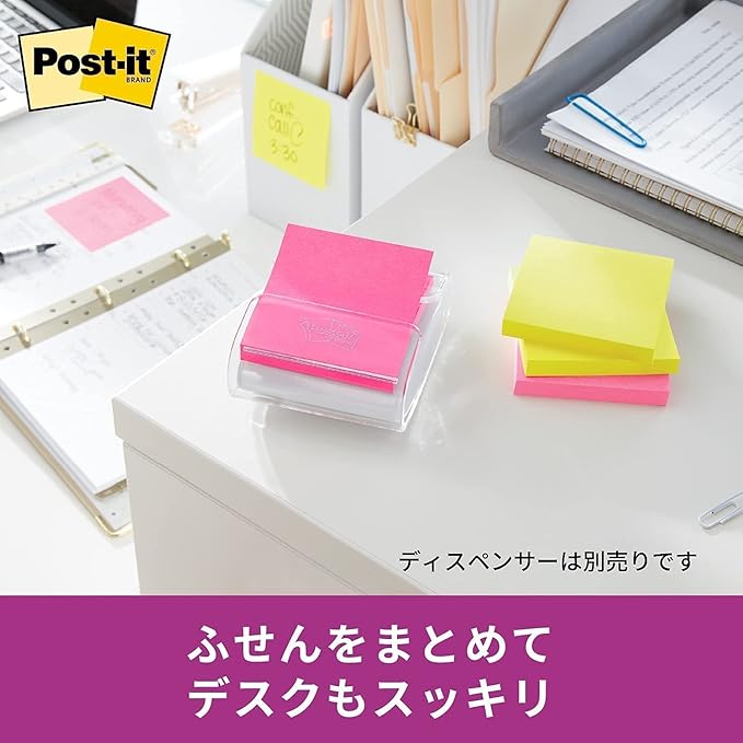 3M 654-5SSPOP-APF Post-it Strong Adhesive Sticky Notes, Pop-up Notebook, Refill, Multicolor, 4 Colors, Pack of 5
