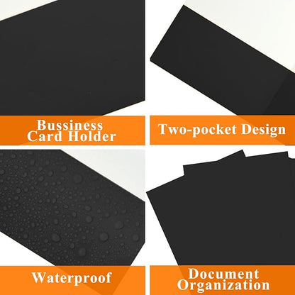 100Pcs Black Two-Pocket Heavyweight File Folder,Letter Size,Paper File Folder for School Office Home Bussines