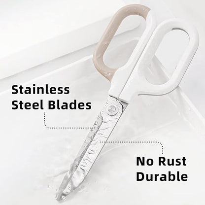 Multipurpose Scissors, Comfort-Grip Handles Sharp Scissors for Office Home School Craft Sewing Fabric Supplies (7", White-1)