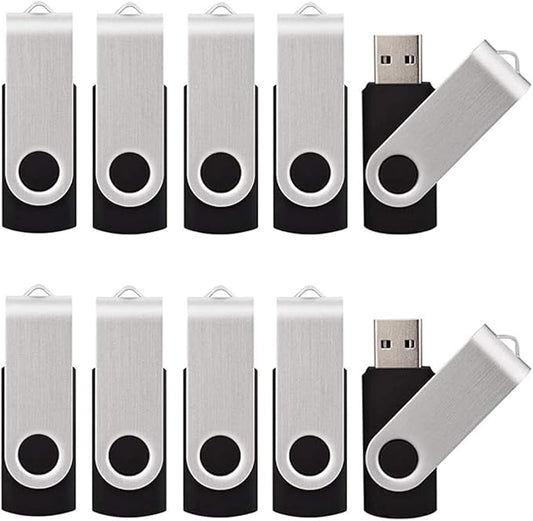 50 Pack USB 2.0 Thumb Drives - 256MB Flash Memory, Black