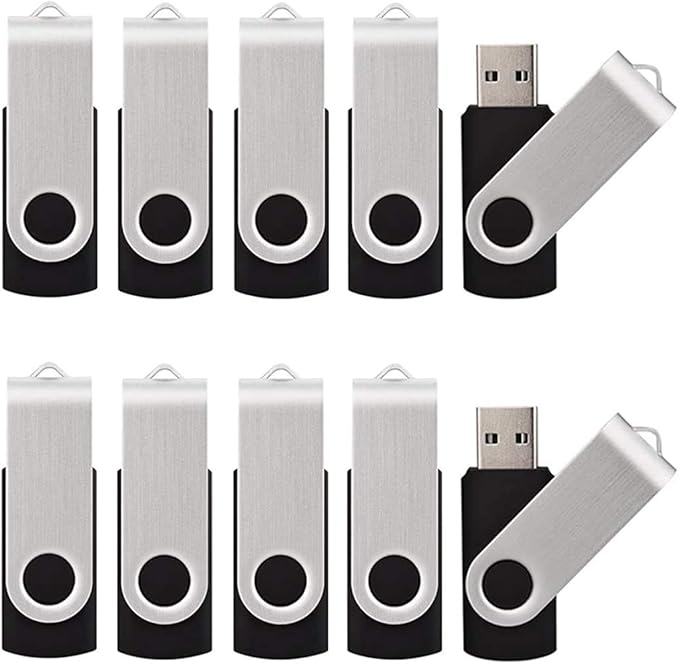 50 Pack USB 2.0 Thumb Drives - 1GB Flash Memory, Black