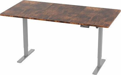 VIVO Electric 71 x 36 in Rustic Standing Desk, Memory Height Adjustment, 1B Series, Vintage Brown Top Gray Frame, DESK-KIT-1G7N-36
