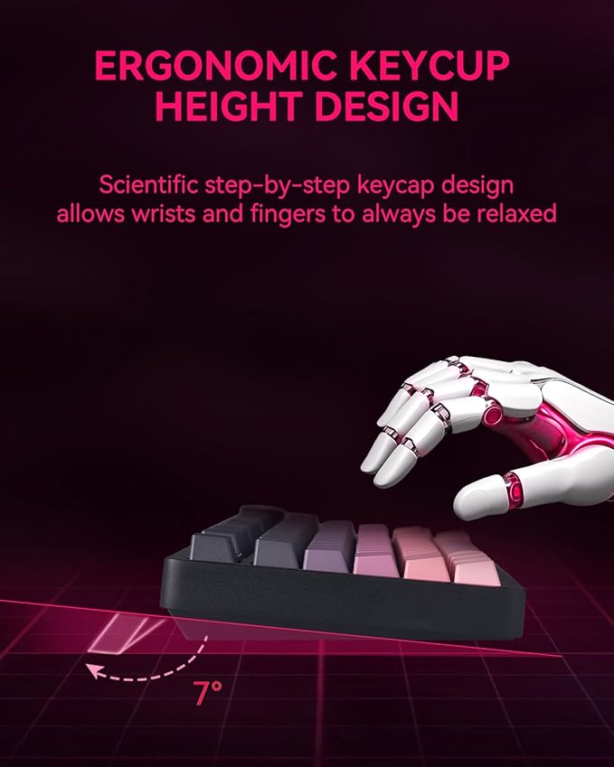 LEOBOG Wireless Mechanical Keyboard,75% Gasket Hot Swappable Custom Keyboard with Knob, 2.4GHz/USB-C/BT5.0 Mechanical Gaming Keyboards for PC/MAC/Windows - Seiya Switch, Black Pink (HI75C Pro)
