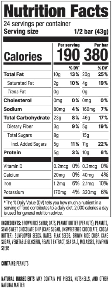 PROBAR - MEAL Bar, Peanut Butter Chocolate Chip, Non-GMO, Gluten-Free, Healthy, Plant-Based, Whole-Food Ingredients, Natural Energy (12 Count)
