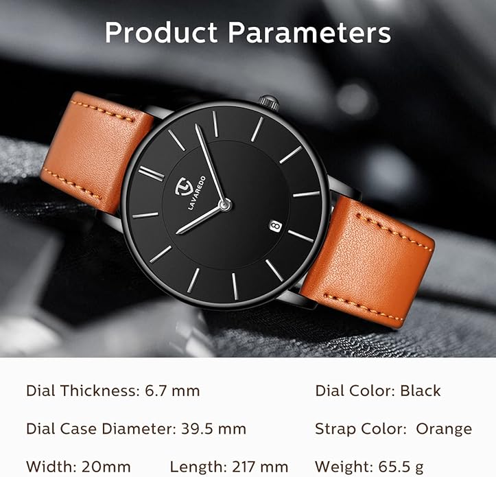 BEN NEVIS Watch, Mens Watch, Minimalist Fashion Simple Wrist Watch Analog Date with Leather Strap