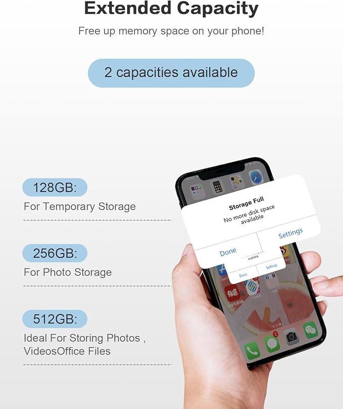 MFi Certified 512GB Flash Drives 3.0 High Speed 3ni1 USB Stick External Storage Compatible for iPhone/PC/iPad/Android/More Devices for Photos and Videos Transfer Storage Backup(512-Silver)