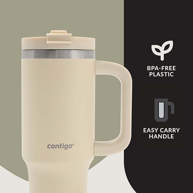 Contigo Streeterville 30oz Tumbler, Stainless Steel Vacuum Insulated, Leak-Proof, Cold for 29 Hours, Fits in cupholders, Oatmilk