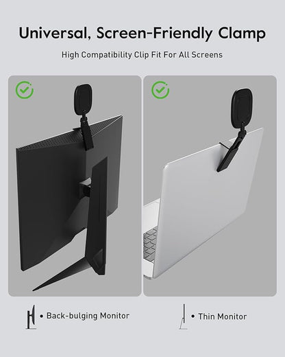 Ring Light for Desk, Laptop, Monitor & Phone – Soft Eye-Caring Webcam Light with 84 LEDs, 50 Modes, CRI 97.8+ for Zoom, Streaming, Video Calls, Remote Work – USB-Powered Selfie Light