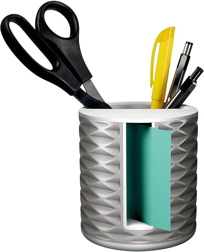 Post-it Note Dispenser with Post-it Pop-up Notes, White Base with Grey Geometric Pattern, 1 Aqua Splash 3 in. x 3 in. Super Sticky Note Pad, Classroom or Office Supplies