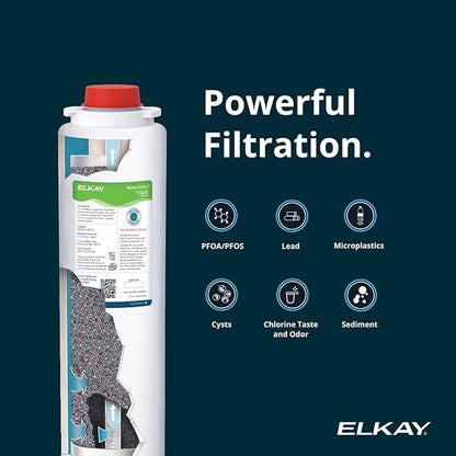 Elkay Liv EZ Built-in Filtered Wall-Mount Water Dispenser – Battery Powered, NSF Certified, Push Button, Reduces Lead & PFAS, Midnight Black – Ideal for Home