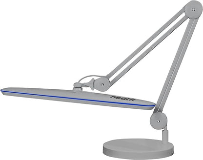 Neatfi XL 2,200 Lumens LED Task Lamp, 24W, 117 Pcs SMD LED, 23 Inches Ultra Wide Lamp, 4 Level Brightness Dimmable, Eye-Caring Light, Glare Free (Non-CCT with Base, Silver)