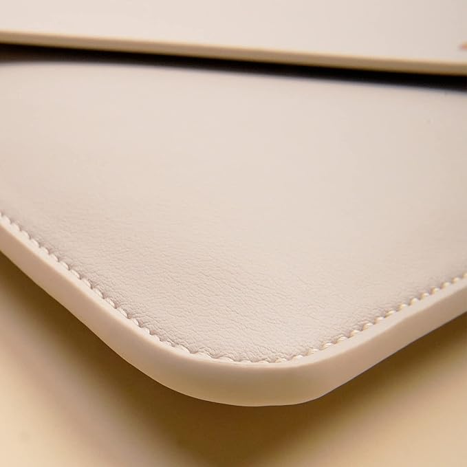 Laptop Sleeve 15 Inch Compatible with New MacBook Pro 15, MacBook Pro 16, Surface Book 15, Dell XPS 15 with Small Pouch, Mouse Pad and Cord Organizer, Color White