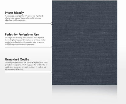 LUXPaper 8.5" x 11" Cardstock | Letter Size | Nautical Blue Linen | 100lb. Cover | 250 Qty