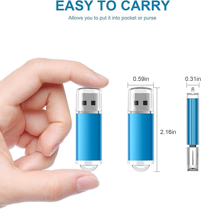 TOPESEL USB Flash Drive 256GB USB 3.0 Flash Drive Memory Stick Thumb Drives USB Stick High Speed 256G Thumb Drive Jump Drive 256G Zip Drive for PC laptops，Car Audio(Blue)