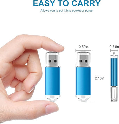 TOPESEL USB Flash Drive 50 Pack 2GB USB 2.0 Flash Drive High Speed 4G Memory Stick for PC Laptops, Tablets, TVs, Car Audio (Blue)