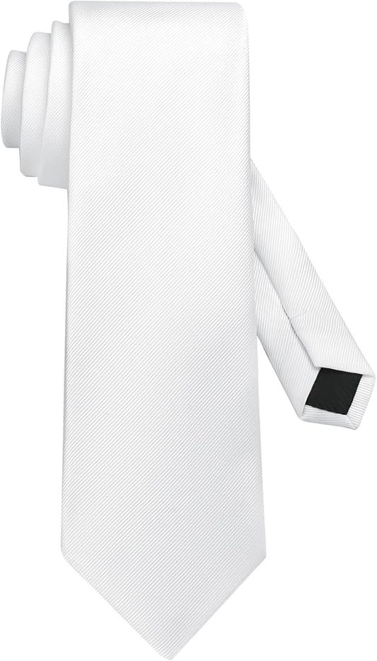 DecTwig Men's Ties Solid Color Formal Neckties 3.15" (8CM) Black Ties For Men