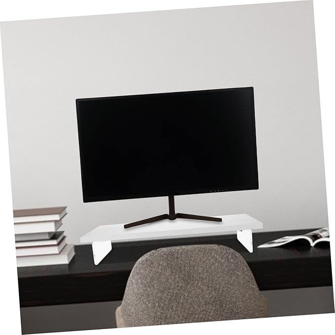 Acrylic Laptop Stand for Desk White Monitor Riser Ergonomic Computer Screen Riser with Smooth Polished Surface Eye-level Height Monitor Shelf for Office and Home