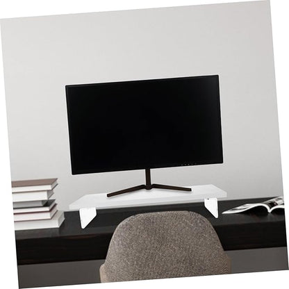 Acrylic Laptop Stand for Desk White Monitor Riser Ergonomic Computer Screen Riser with Smooth Polished Surface Eye-level Height Monitor Shelf for Office and Home