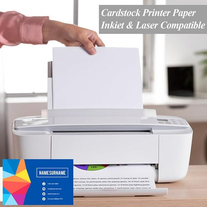8.5" x 11" White Cardstock Paper, 65lb Thick Cover Stock Paper, 50 Sheets Legal Cardstock Printer Paper for Arts and Crafts, Office Printing, Posters
