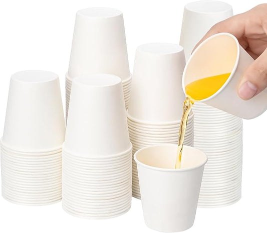 RACETOP 100 Pack 3 oz Paper Cups for Bathroom, Disposable Mouthwash Cups, Small Paper Cups, for Parties, Picnics, Travel