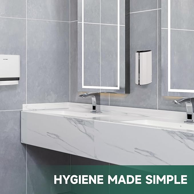 29fl.oz/850ml Commercial Automatic Liquid Soap Dispenser Wall-Mounted Large Capacity Model 1209 White
