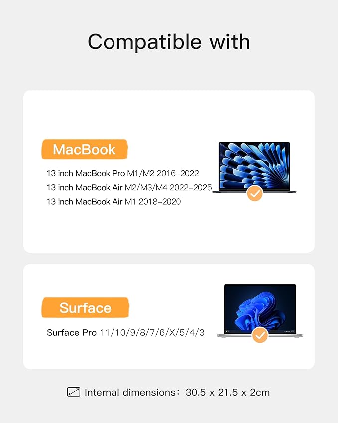 Inateck 360° Protection Laptop Bag with Accessory Bag, Compatible with 13-inch MacBook Air/Pro M4 M3 M2 M1 2016-2025, Blue