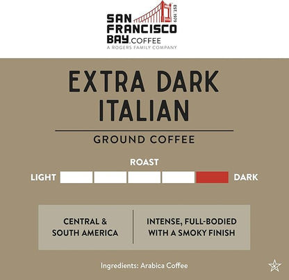SF Bay Coffee Extra Dark Italian 28 oz Bag, Ground Dark Roast