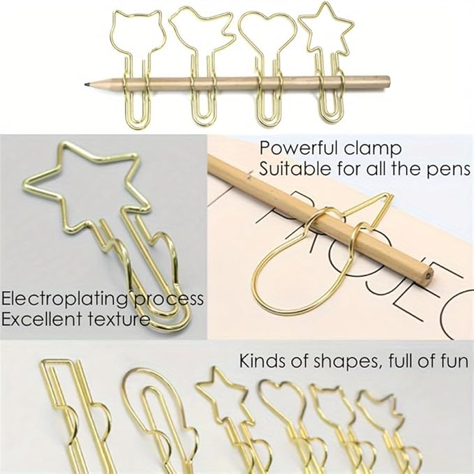 18 Pack Metal Pen Clips and Holders for Notebooks Papers Paperclip Clips School Office Supplies
