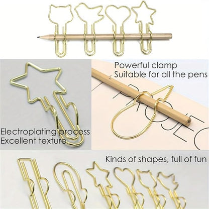 18 Pack Metal Pen Clips and Holders for Notebooks Papers Paperclip Clips School Office Supplies