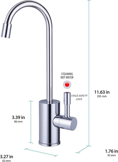 Ready Hot 41-RH-300-F570-CH Instant Hot Water Dispenser System, 2.5 Quarts, Digital Display Single Lever Hot Water Faucet Polished Chrome