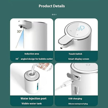 Touchless Hand Soap Foam Dispenser Rechargeable Automatic Foaming Soap Dispenser Automatic Induction Foam Hand Washer