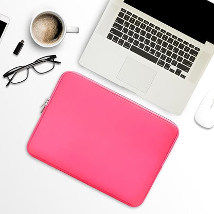 RAINYEAR 15.6 Inch Laptop Sleeve Protective Case Soft Carrying Zipper Bag Cover Compatible with 15.6" Notebook Computer Ultrabook Chromebook (Bright Pink)