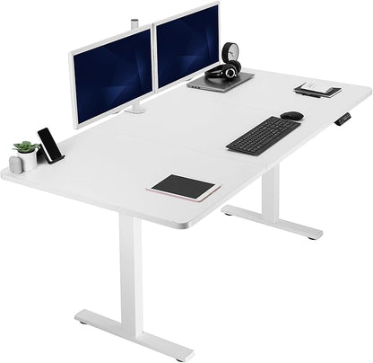 VIVO Electric 71 x 36 in Standing Desk, Memory Height Adjustment, 1B Series, White Top White Frame, DESK-KIT-1W7W-36