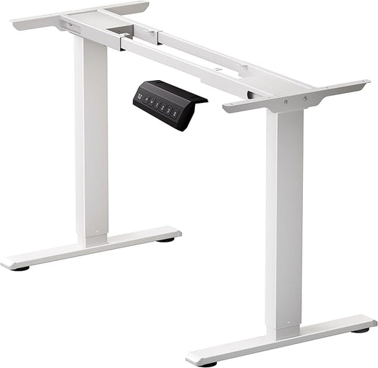 Dual Motor Electric Standing Desk Frame, Height Adjustable Table Legs for Max 90″ x 44″ Desktop with 330lbs Capacity, Ergonomic Sit Stand Up Desk Base for Home Office, White Frame Only