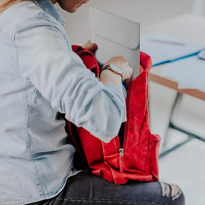 Allinside 13-13.3 inch Laptop Sleeve Case for MacBook Pro 14 2021-2024/MacBook Air 13 2010-2017/MacBook Pro 13 2010-2015, Waterproof PU Leather Laptop Sleeve Bag Protective Vertical Case Cover, Gray