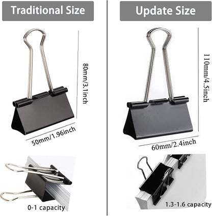 Extra Large Binder Clips 2.4 Inch, 30 Pack Upgrade Big Clips Paper Clamps for Office and Home Supplies