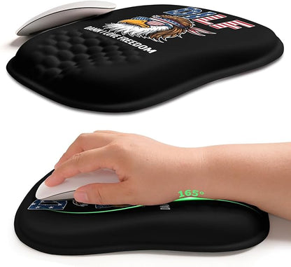 Hokafenle Ergonomic Wrist-Hugging Mouse Pad Wrist Support, U-Shaped Holding Wrist Rest Mousepad for Carpal Tunnel Pain Relief with Cushioned Memory Foam Slope Massage Bulge (Classic 10.2x8.3 in,DILF)