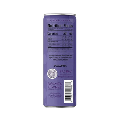 Mingle Mocktails Blackberry Hibiscus Bellini, Non-Alcoholic Drinks, Pre-Mixed Drinks, Canned Mocktails, 12 fl. oz. Cans, Pack of 24