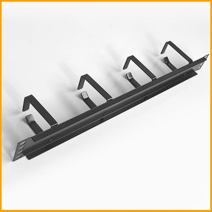 RIVECO 2PCS 1U Cable Management for Racks & Server Cabinets Managing Cord & Wire, Cable Raceway for 19” Rack Mount 4 D-Rings Standard Capacity Black, 2 Pieces
