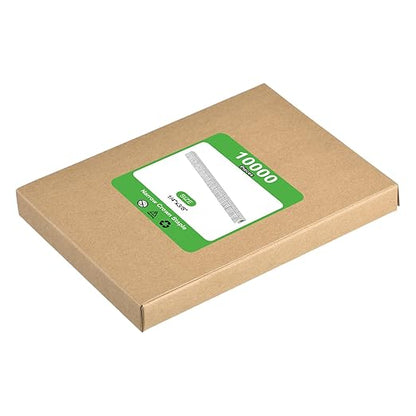 uxcell 18 Gauge Narrow Crown Staples 1/4" x3/8", 10000Pcs Galvanized Steel for Pneumatic, Electric Stapler, White