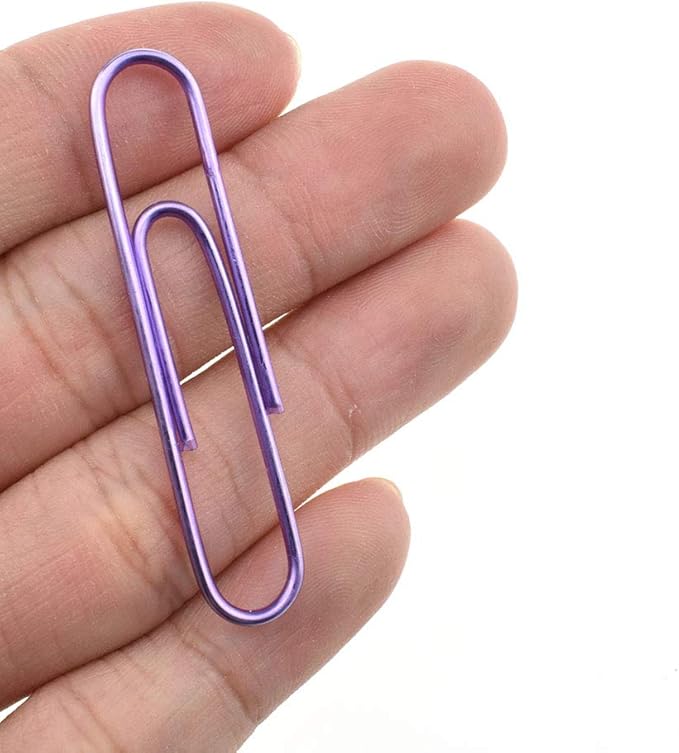 HAHIYO Paper Clips Large 2 inches Length Purple Paperclips Vinyl Coated Prevent Scratching Tearing The Pages Sturdy for Bookmark Organize Home Office School 80 Pack