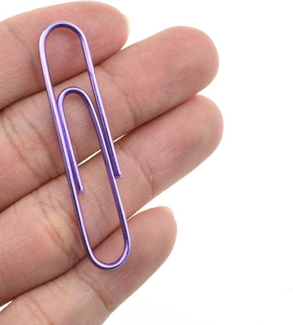 HAHIYO Paper Clips Large 2 inches Length Purple Paperclips Vinyl Coated Prevent Scratching Tearing The Pages Sturdy for Bookmark Organize Home Office School 80 Pack