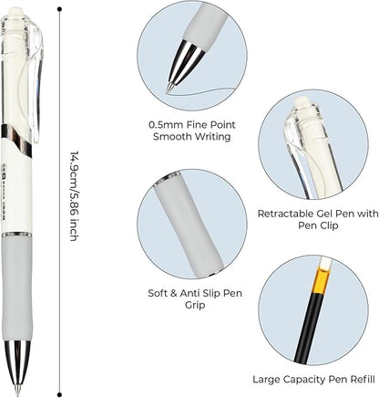 M&G 3 Pcs Gel Pens, 0.5mm Fine Point Smooth Writing Black Ink Gel Pens, Quick Dry Gel Ink Pens Large Capacity with Anti-Slip Grip, Ideal for Journaling Supplies School & Office