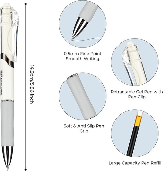 M&G 3 Pcs Gel Pens, 0.5mm Fine Point Smooth Writing Black Ink Gel Pens, Quick Dry Gel Ink Pens Large Capacity with Anti-Slip Grip, Ideal for Journaling Supplies School & Office