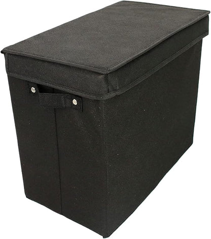 Document Storage Box - Large Organizer with Handle, 3 Divider File Container, Portable Durable Storage Case | Office School Home Car Bedroom Living Room Travel for Comic Book Paper Record Holder