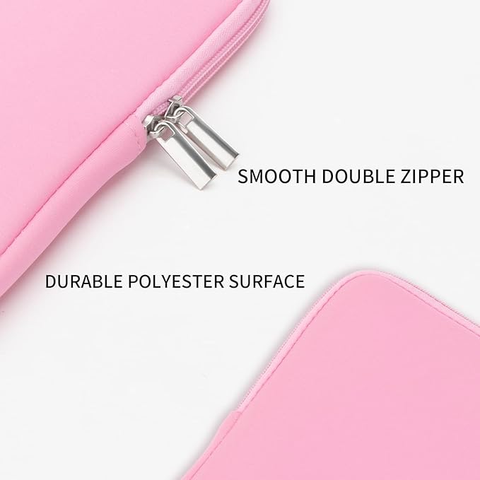 RAINYEAR 11-11.6 Inch Laptop Sleeve Protective Case Soft Carrying Computer Zipper Bag Cover Compatible with 11.6" MacBook Air for 11" Notebook Tablet Chromebook (Pink)