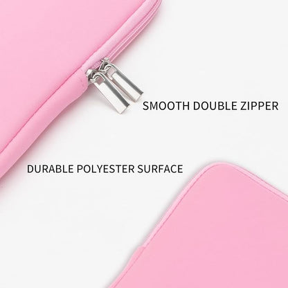 RAINYEAR 11-11.6 Inch Laptop Sleeve Protective Case Soft Carrying Computer Zipper Bag Cover Compatible with 11.6" MacBook Air for 11" Notebook Tablet Chromebook (Pink)