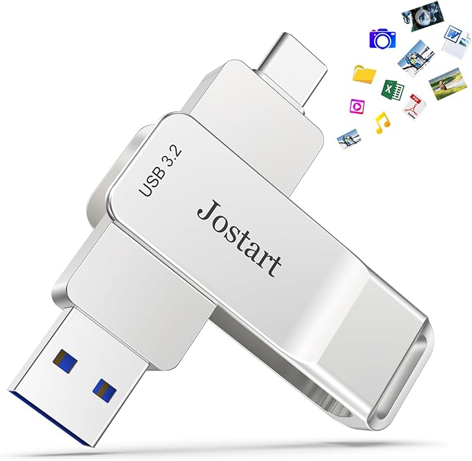 USB C Flash Drive 512GB, High Speed USB 3.2 Memory Stick, 500MB/s USB C Thumb Drive Photo Stick for iPhone 15 Series/PS4/USB C iPad/OTG Android/Windows/Mac OS/iOS/Linux