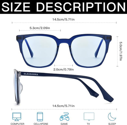 99.9% Blue Light Blocking Glasses For Men Women Anti-Fatigue Computer Gaming Sleep Glasses Reduce Eye Strain